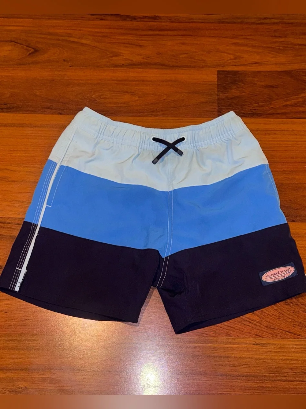 Vineyard Vines Boys Colorblock Chappy Swim Trunks Small 8/10 Blue Ralph Lauren